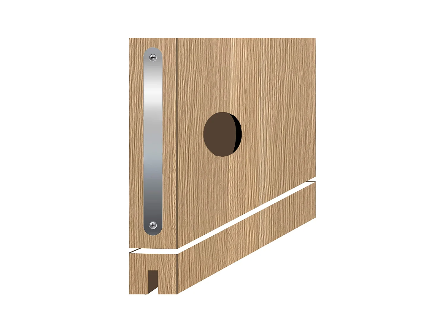 Porte coulissante cloison Matild, H.204 x l.63 cm, sans serrure, finition chêne brut structuré