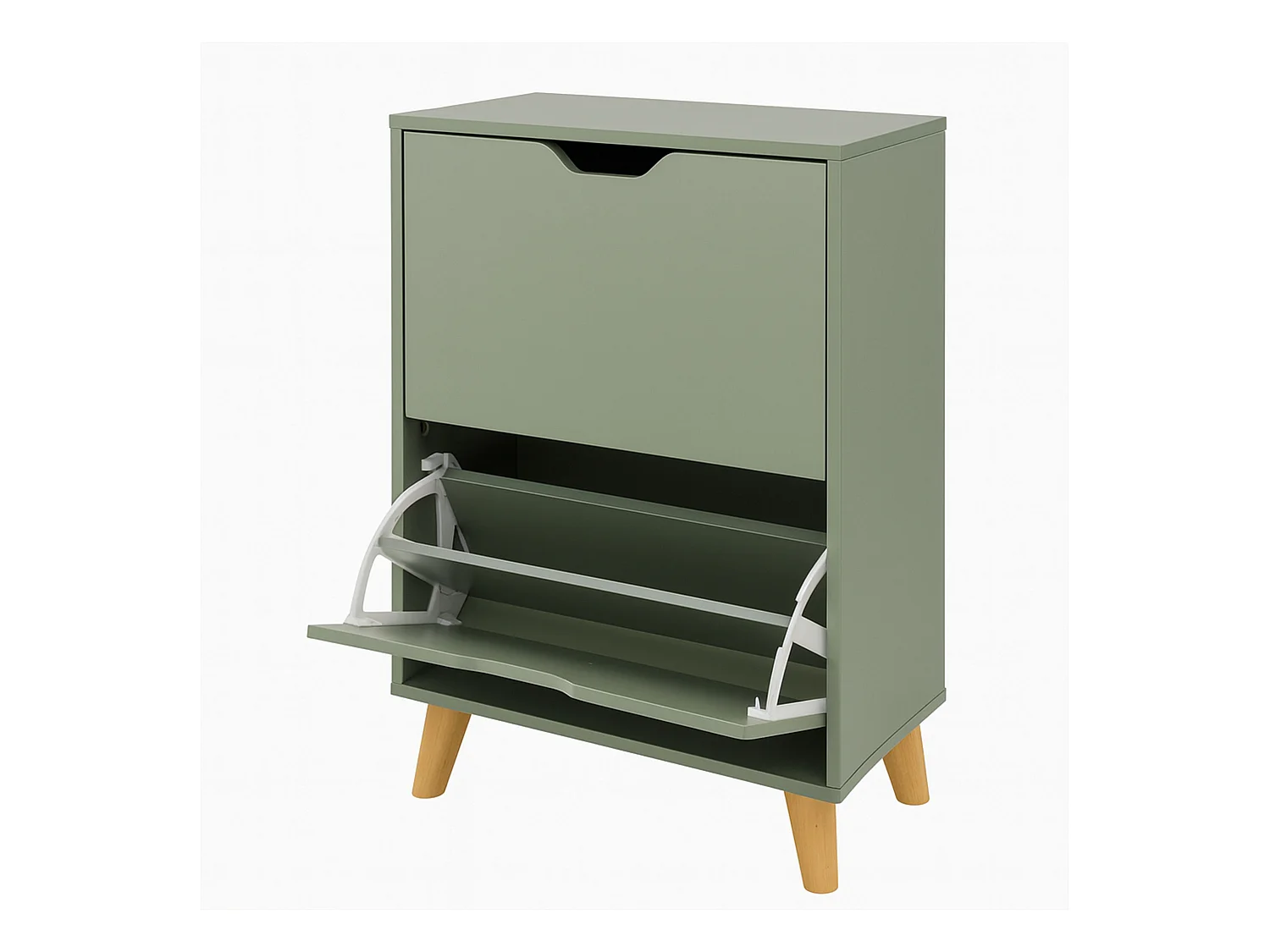 Emma - Zapatero Ahorraespacio 2 Puertas 55x82x25 cm 12 Pares en Madera Salvia