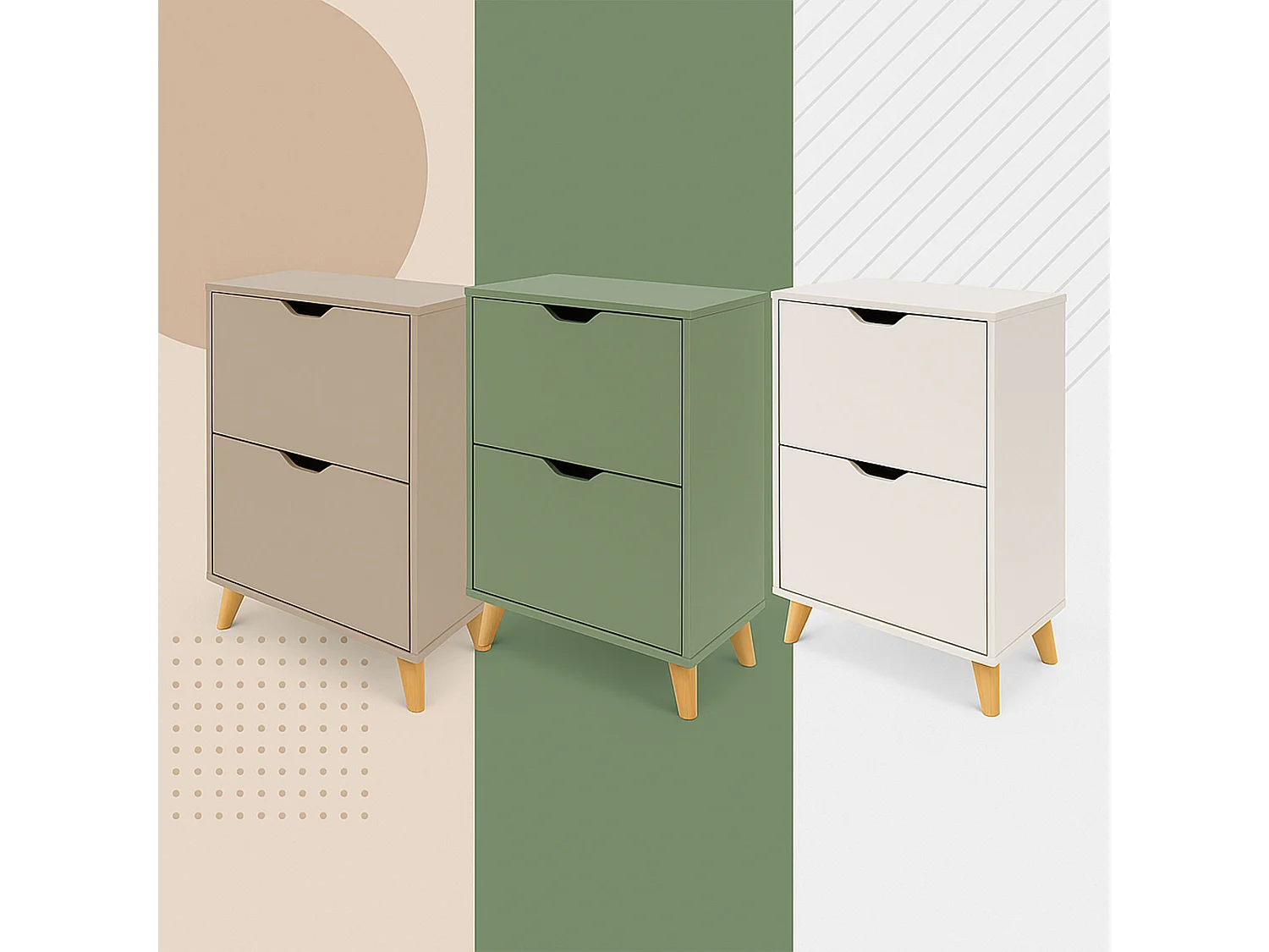 Emma - Sapateira Compacta 2 Portas 55x82x25 cm 12 Pares em Madeira Taupe