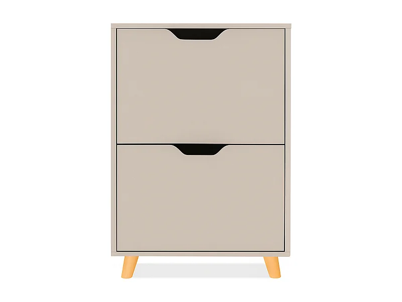 Emma - Scarpiera Salvaspazio 2 Ante 55x82x25 cm 12 Paia in Legno Tortora