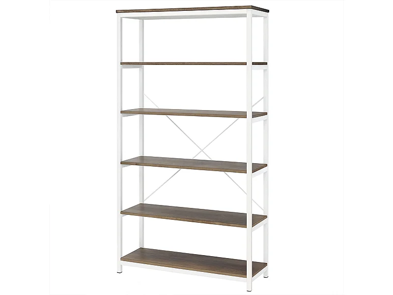 Ganbaru - Librería estantería 6 niveles 80x30xH180 cm estilo industrial oak