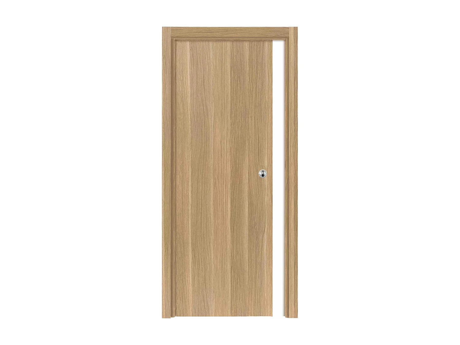 Porte coulissante cloison Matild, H.204 x l.73 cm, sans serrure, finition chêne brut structuré