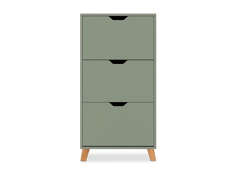 Plana - Zapatero ahorraespacio 3 puertas 55x116x25 cm 18 pares en madera salvia