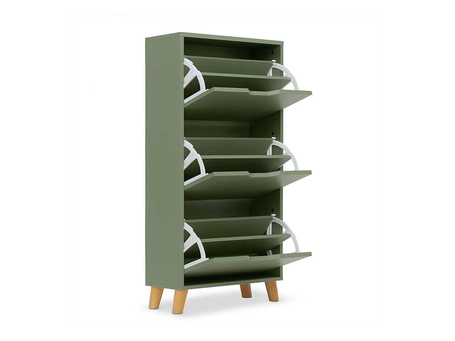 Plana - Zapatero ahorraespacio 3 puertas 55x116x25 cm 18 pares en madera salvia