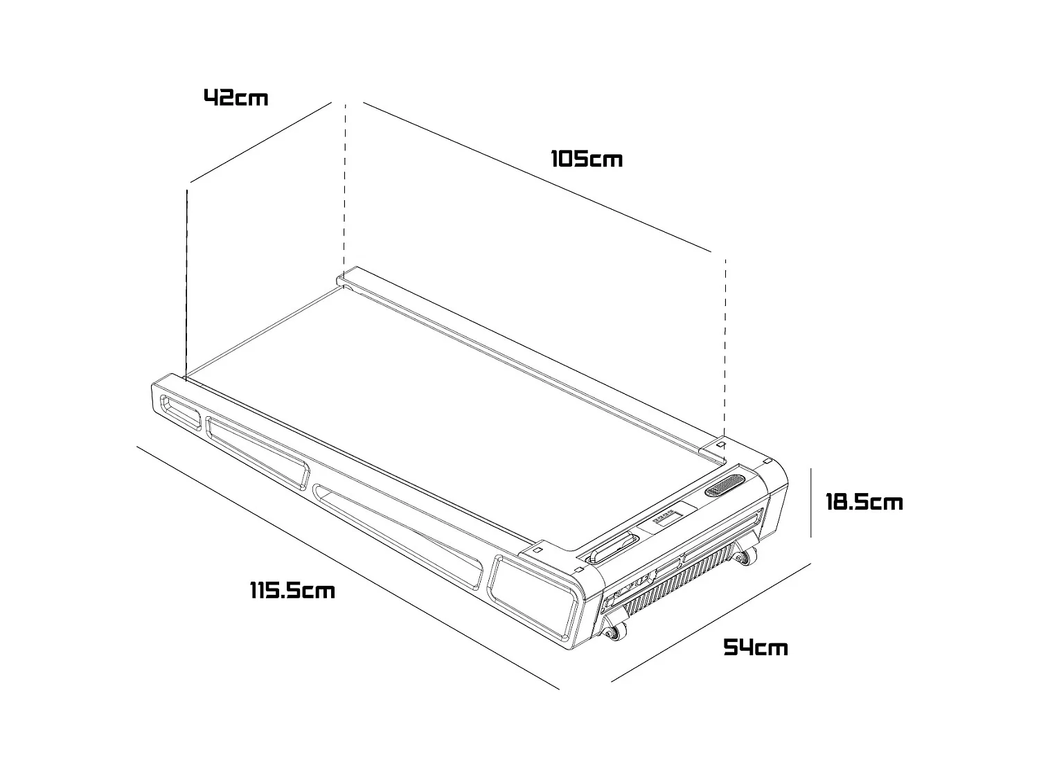Zenith - Tapis Roulant Salvaspazio con inclinazione fissa 2,5HP max 6 Km/h con Display LCD e Altoparlanti Bluetooth