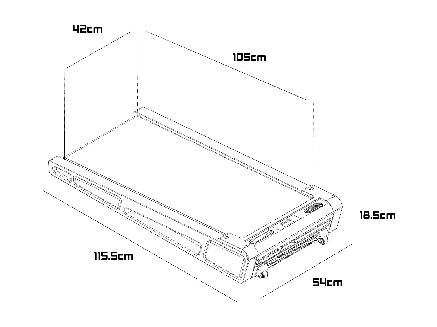 Zenith - Passadeira Compacta com Inclinação Fixa 2,5 HP máx 6 Km/h com Ecrã LCD e Colunas Bluetooth