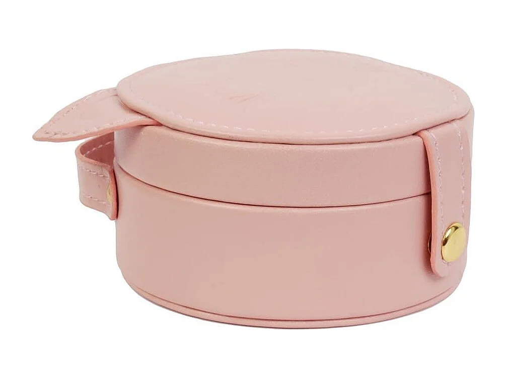 Boîte à bijoux en forme de chat rose en polyuréthane avec son pochon en polyester