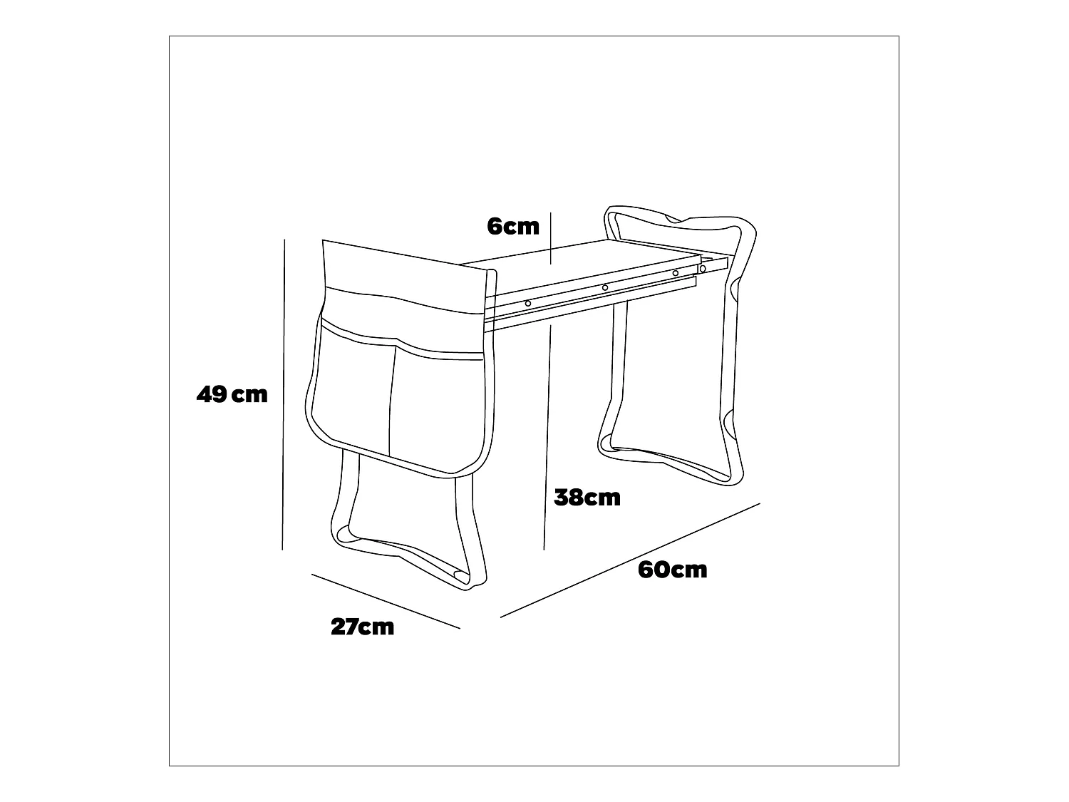Ergogard - Taburete arrodillador multifuncional 2 en 1 para jardinería con bolsa portaherramientas negro y naranja