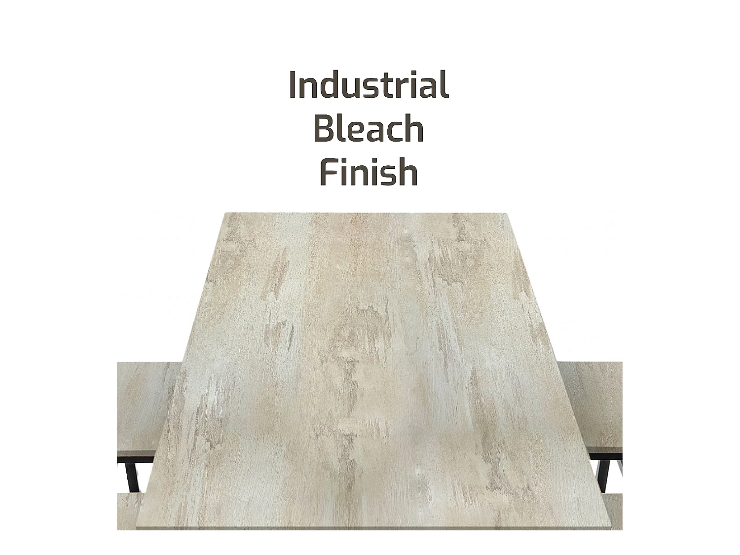 Sabi - Tavolo bar con 4 sgabelli quadrati in stile industrial bleach, set angolo breakfast