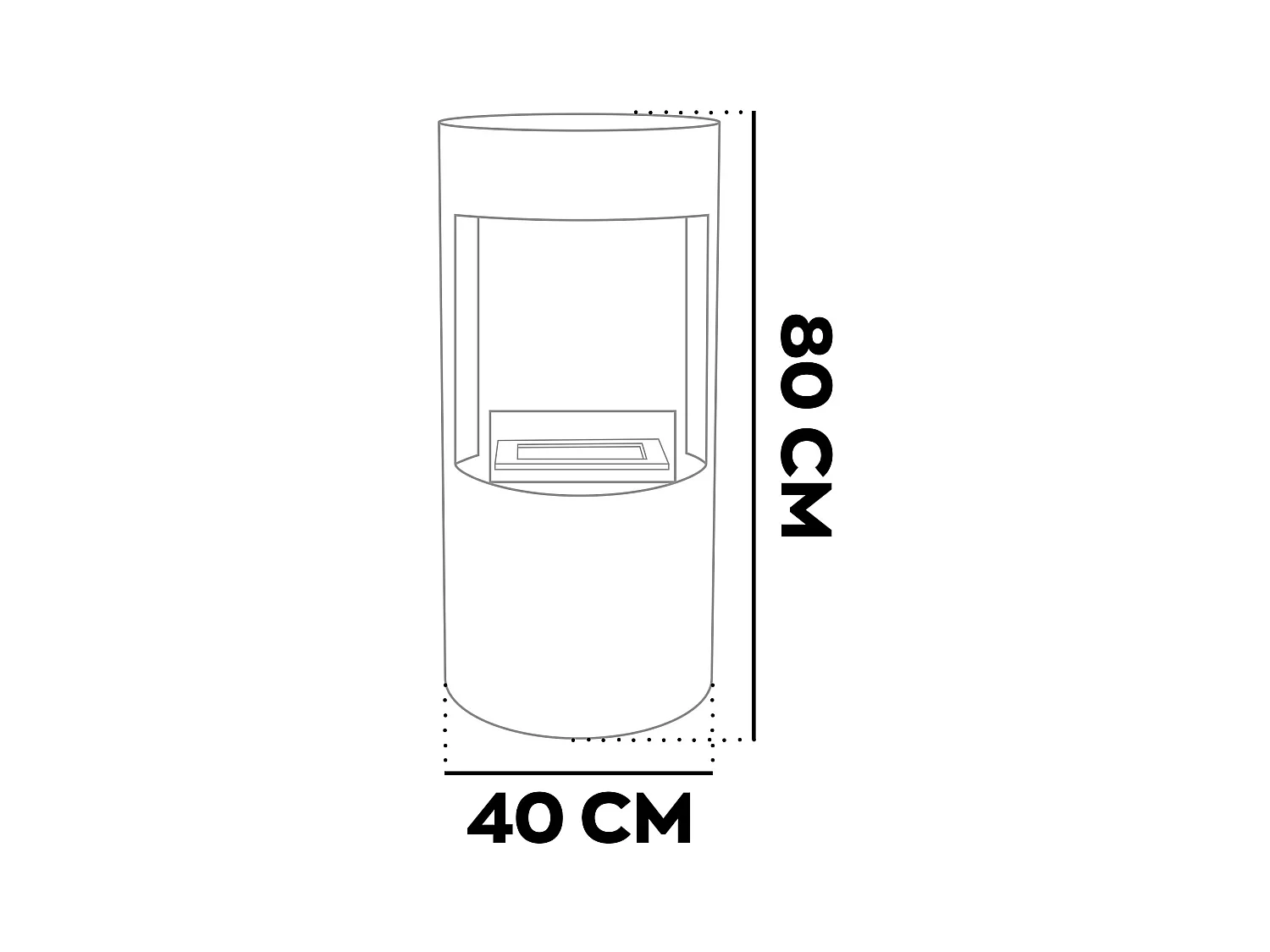 Giulio Cesare - Chimenea de Suelo de Bioetanol Ø40x80 cm de Diseño Interior en Acero Inoxidable Salvia