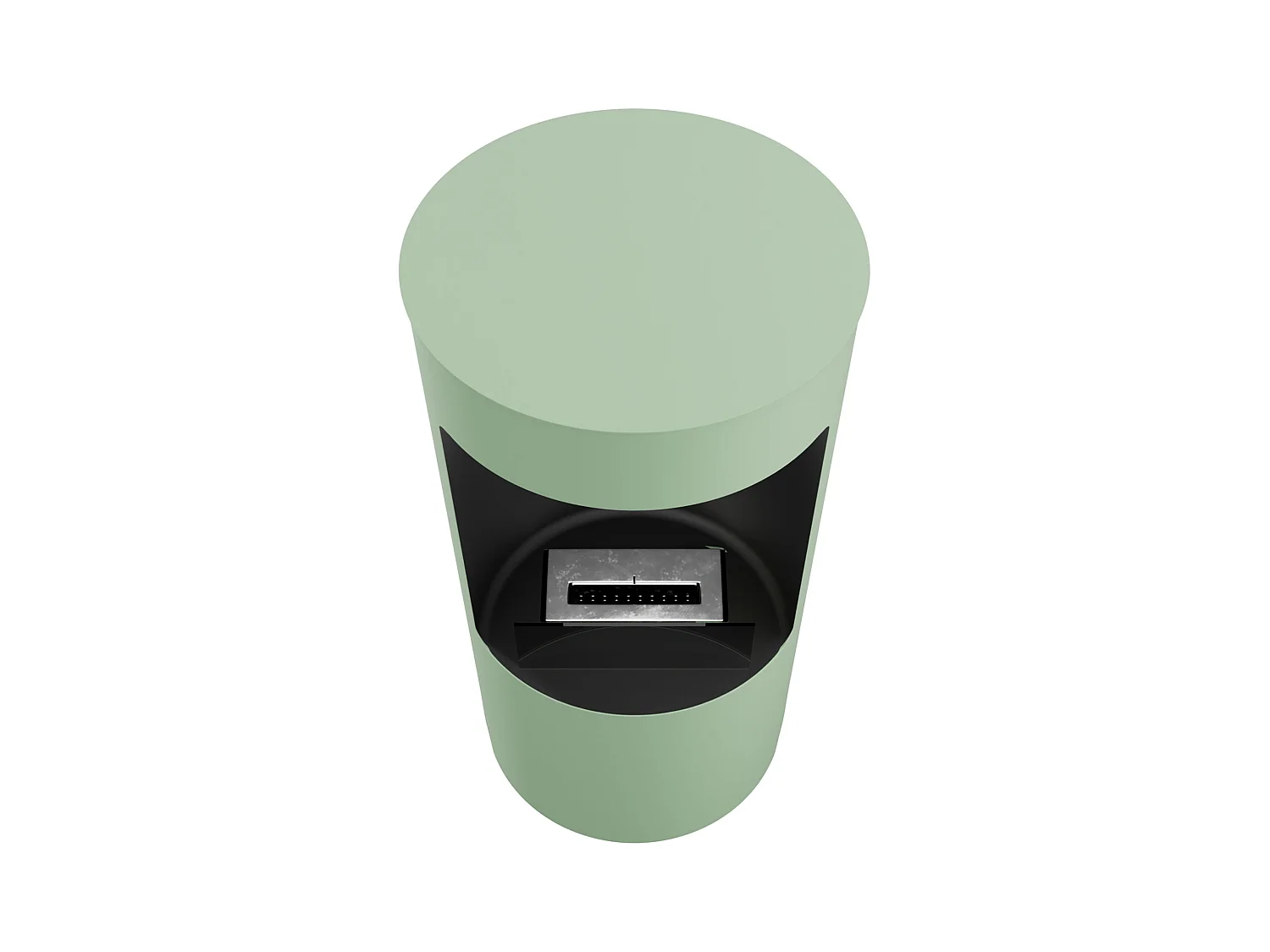 Giulio Cesare - Chimenea de Suelo de Bioetanol Ø40x80 cm de Diseño Interior en Acero Inoxidable Salvia