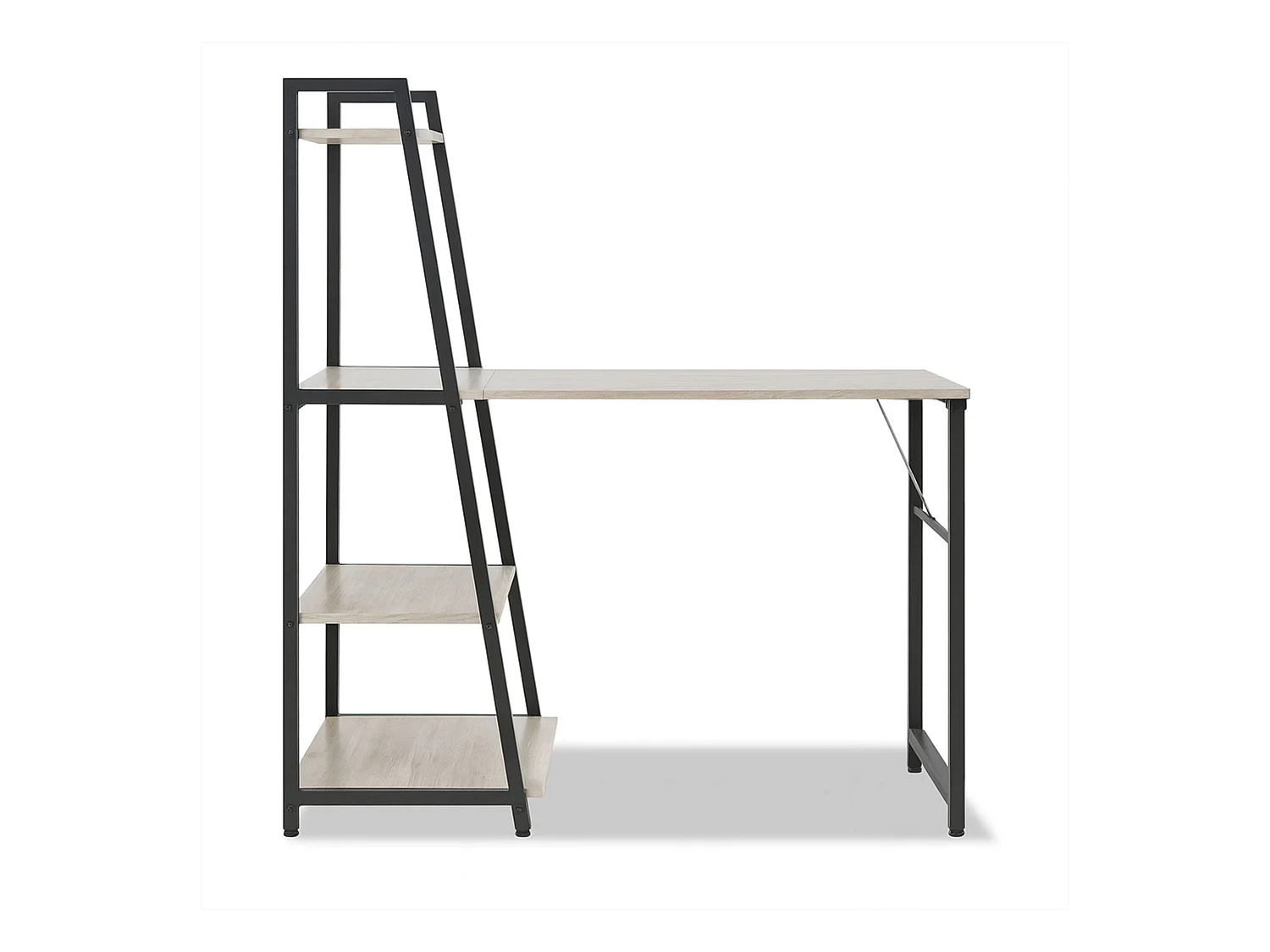 Bimyo - Secretária dobrável com estante economizadora de espaço 50x41xH128 cm estilo industrial bleach