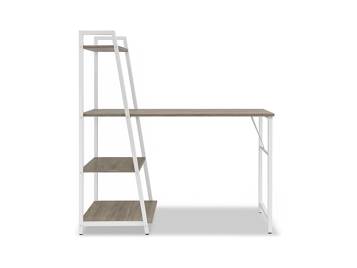 Bimyo - Escritorio plegable con estantería ahorraespacio 50x41xH128 cm estilo industrial oak