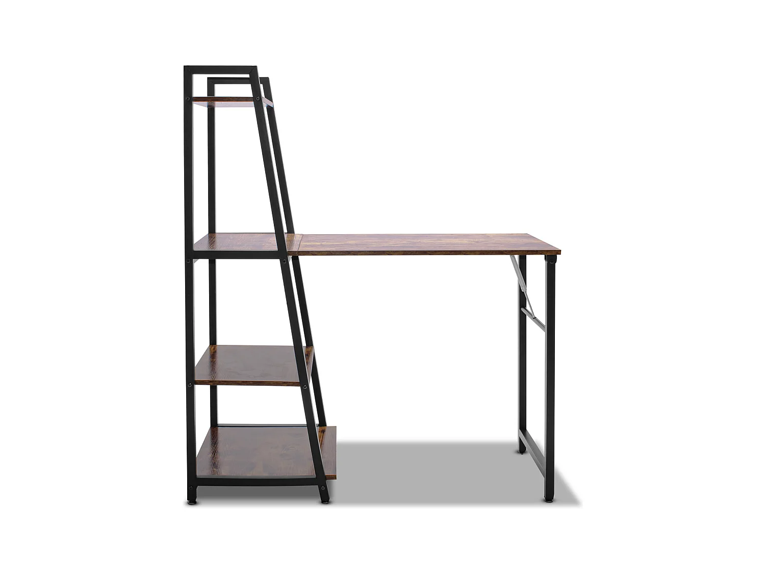 Bimyo - Escritorio plegable con estantería ahorraespacio 50x41xH128 cm de estilo industrial