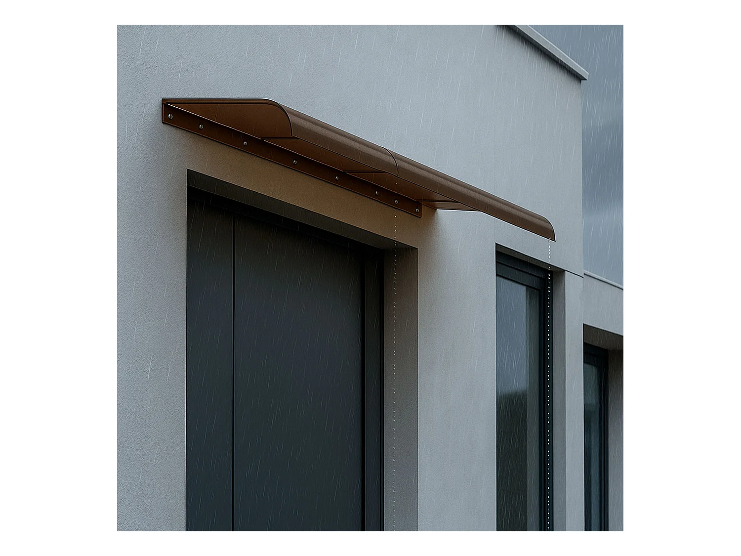 Ame - Pensilina Tettoia 120x40 cm in Policarbonato Fumè