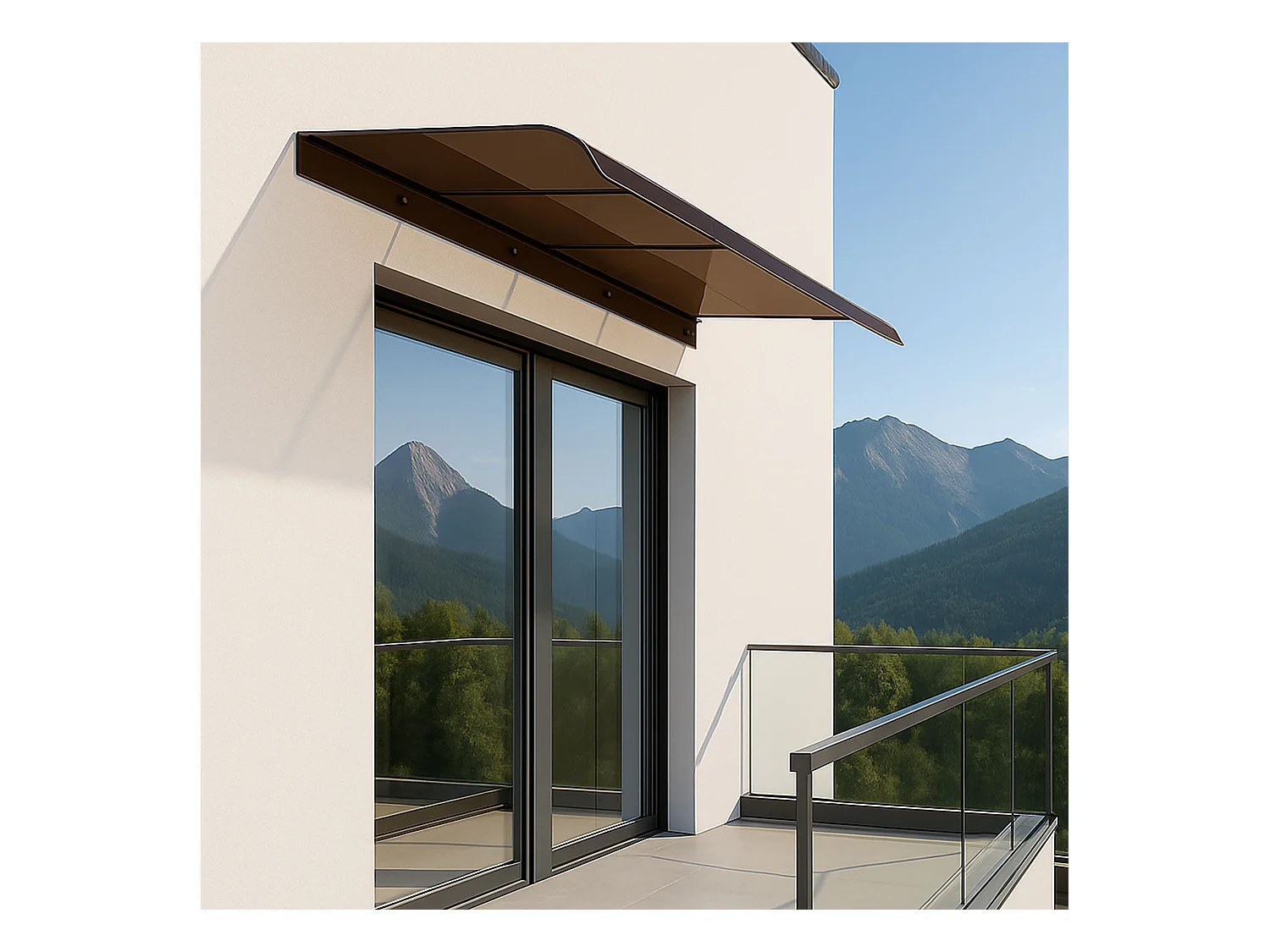 Ame - Pensilina Tettoia 120x40 cm in Policarbonato Fumè