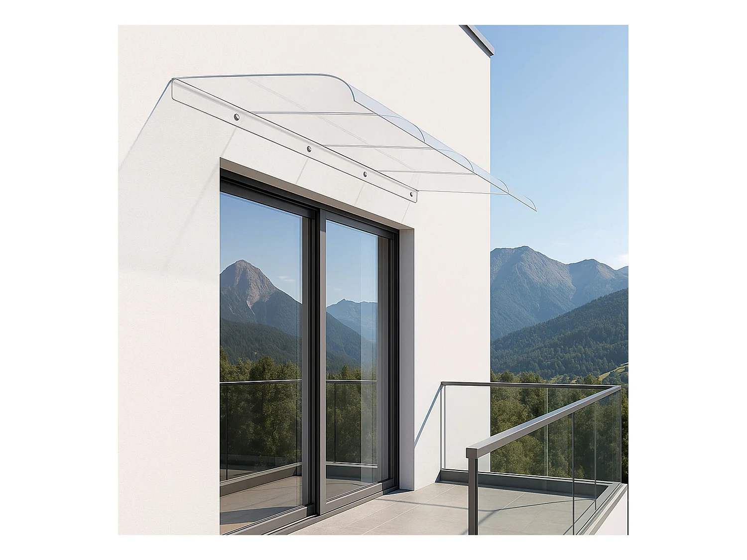 Ame - Pensilina Tettoia 120x40 cm in Policarbonato Trasparente