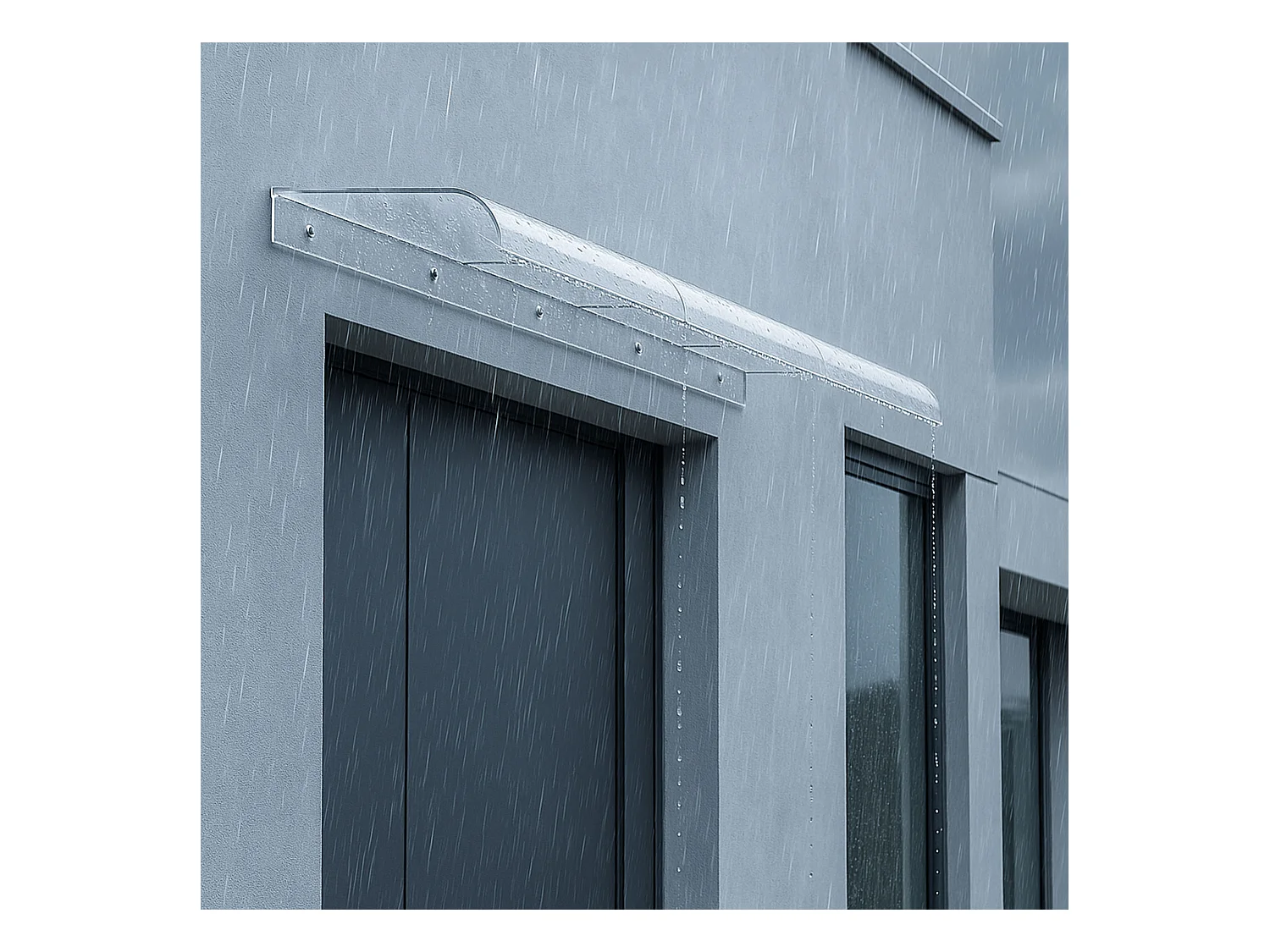 Ame - Pensilina Tettoia 120x40 cm in Policarbonato Trasparente