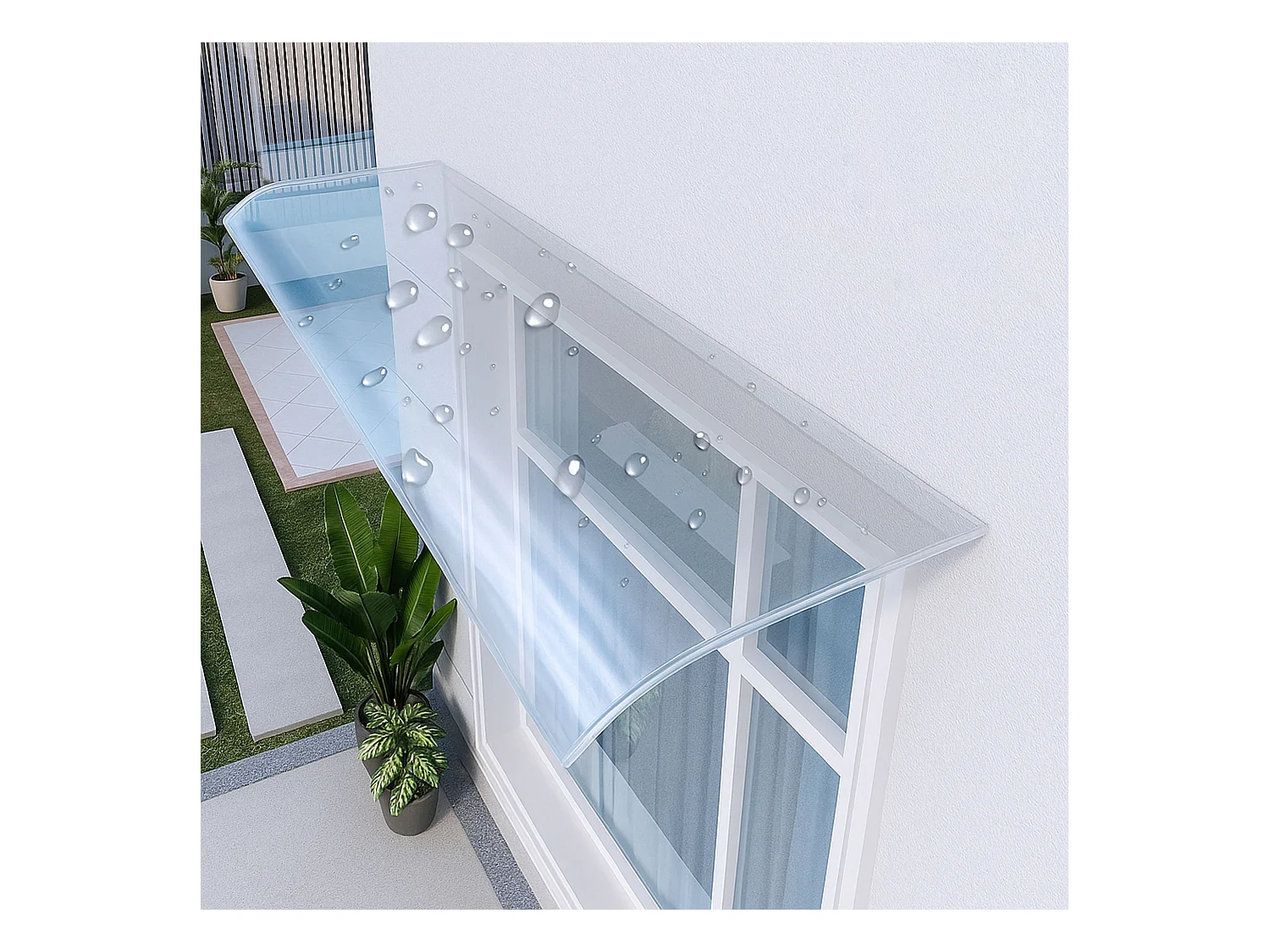 Ame - Pensilina Tettoia 120x40 cm in Policarbonato Trasparente