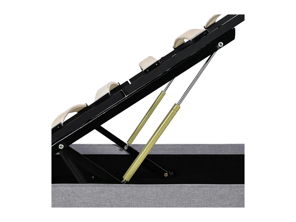 Lit coffre avec LED Gris clair Tissu 180x200