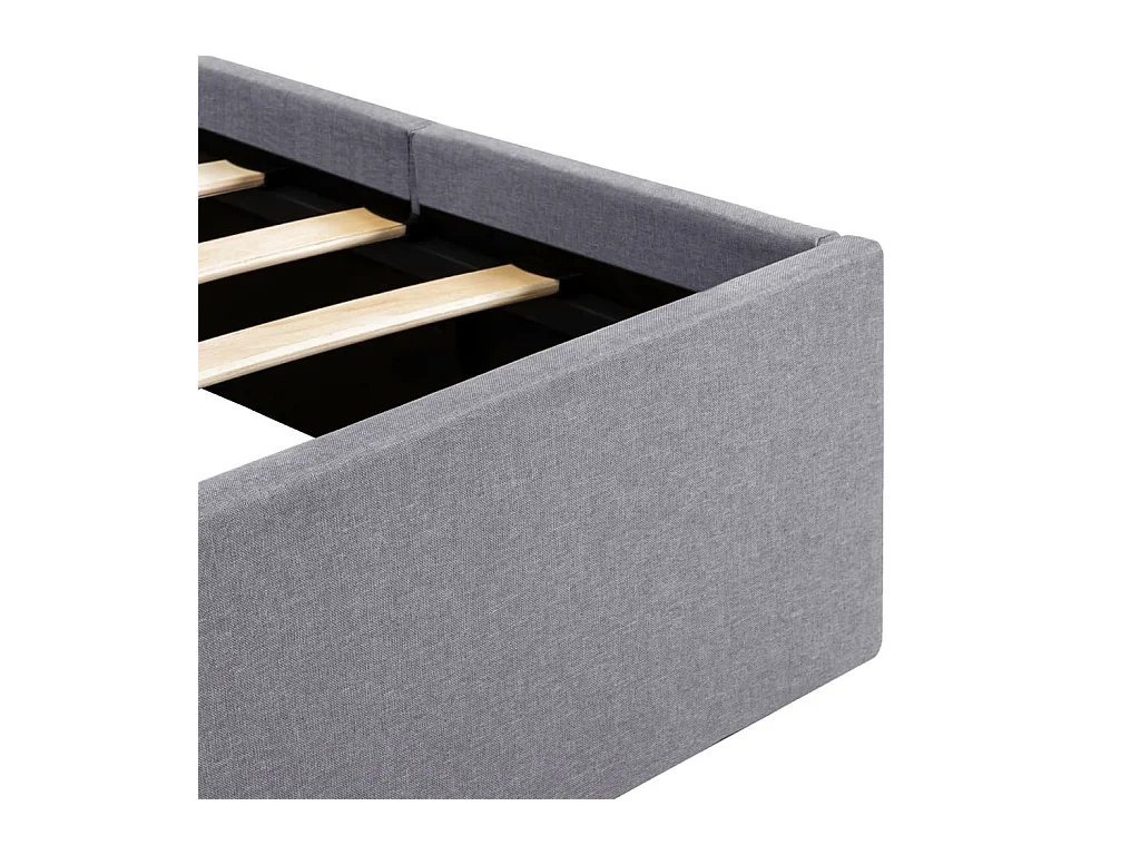 Lit coffre avec LED Gris clair Tissu 180x200