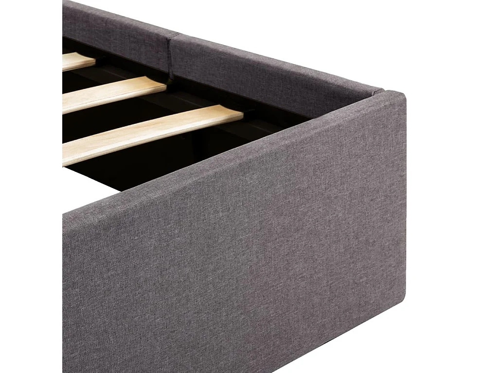 Lit coffre avec LED Taupe Tissu 140x200