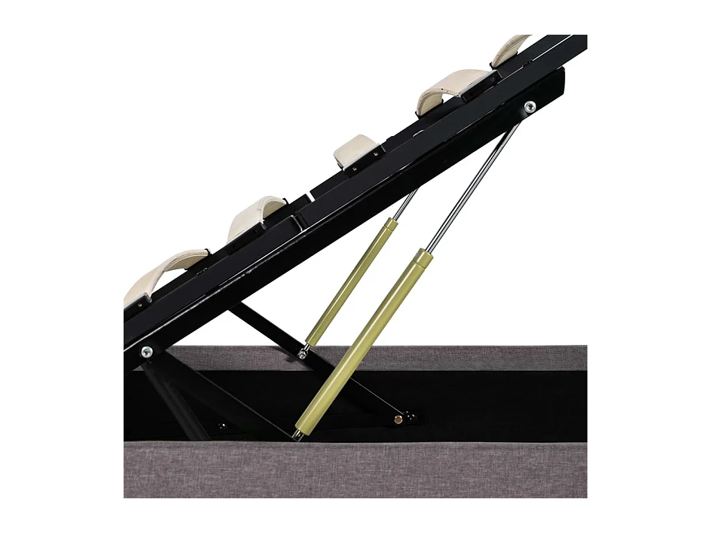 Lit coffre avec LED Taupe Tissu 160x200