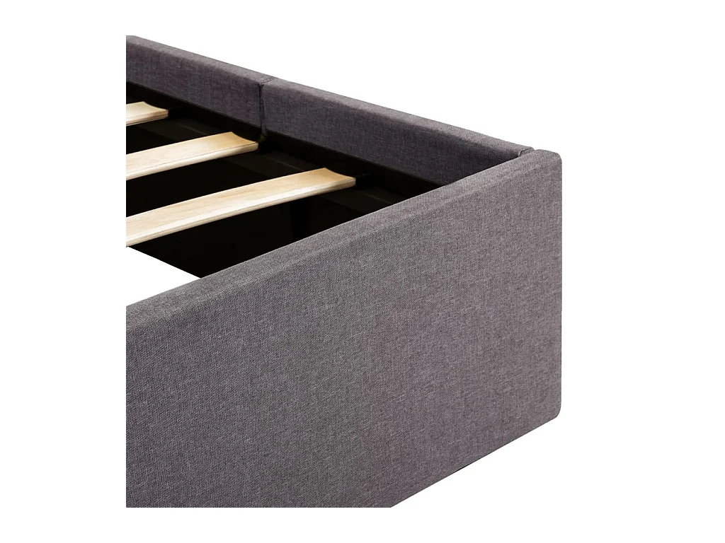 Lit coffre avec LED Taupe Tissu 120x200