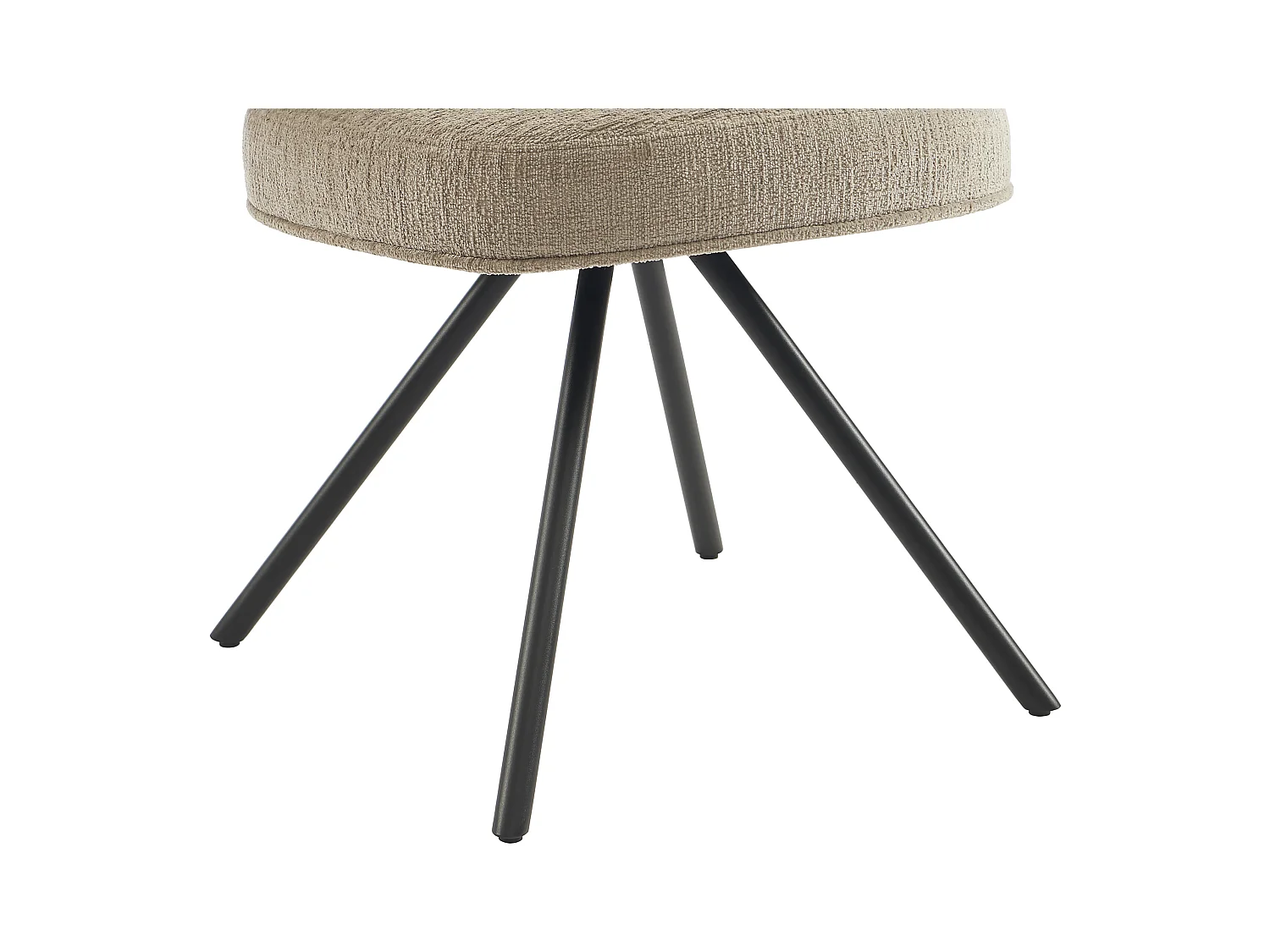 Lot de 6 chaises pivotantes en tissu texturé et métal noir - Taupe - LYARO