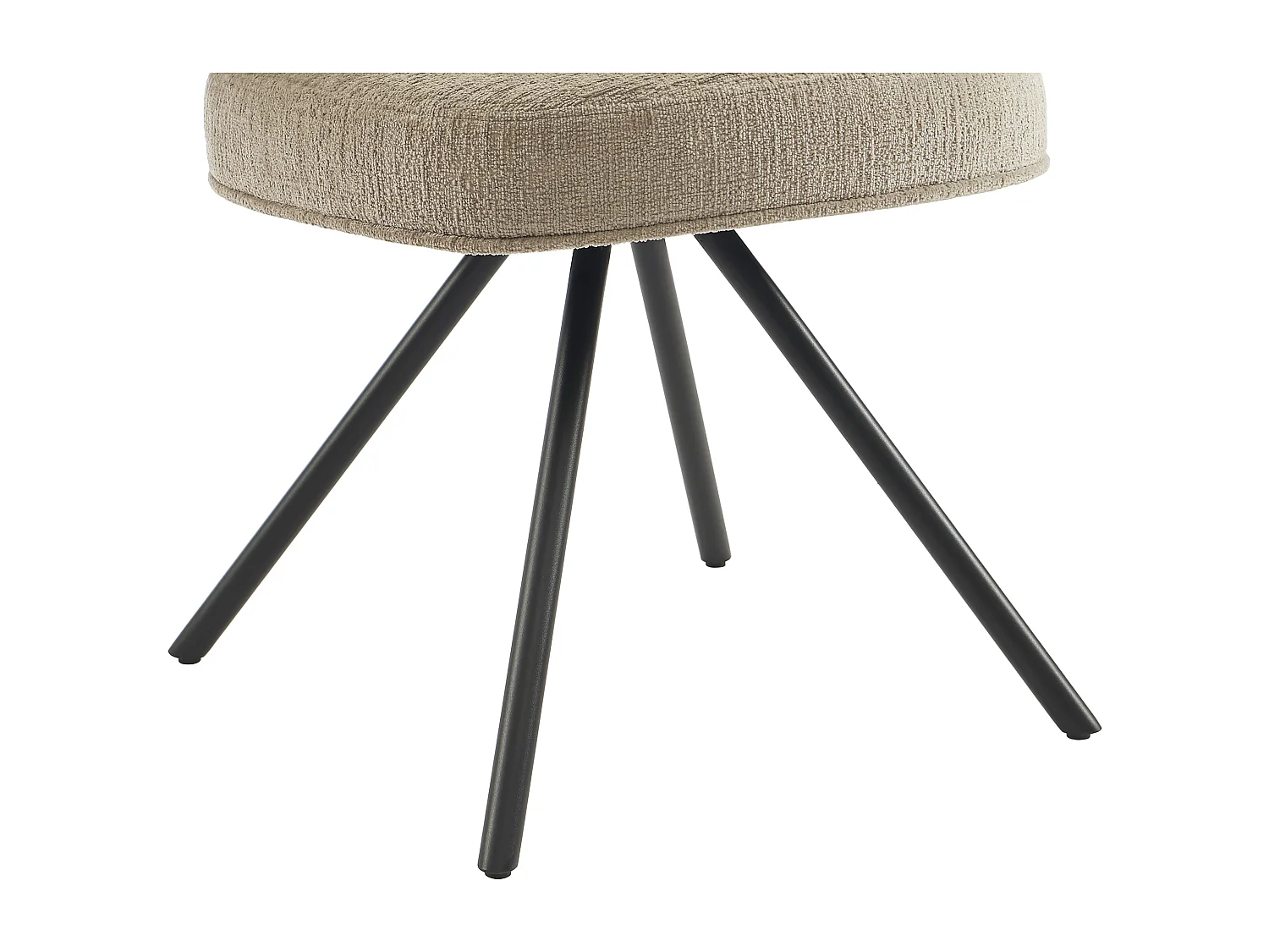 Lot de 6 chaises pivotantes en tissu texturé et métal noir - Taupe - LYARO