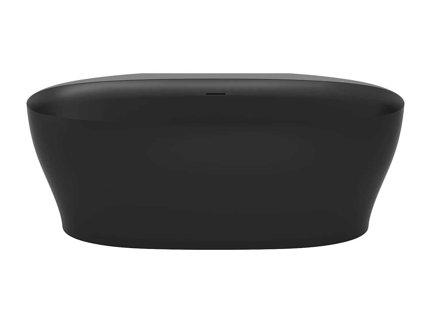 Baignoire semi îlot en acrylique - 220 L - 160 x 80 x 58 cm - Noir mat - LUMEL