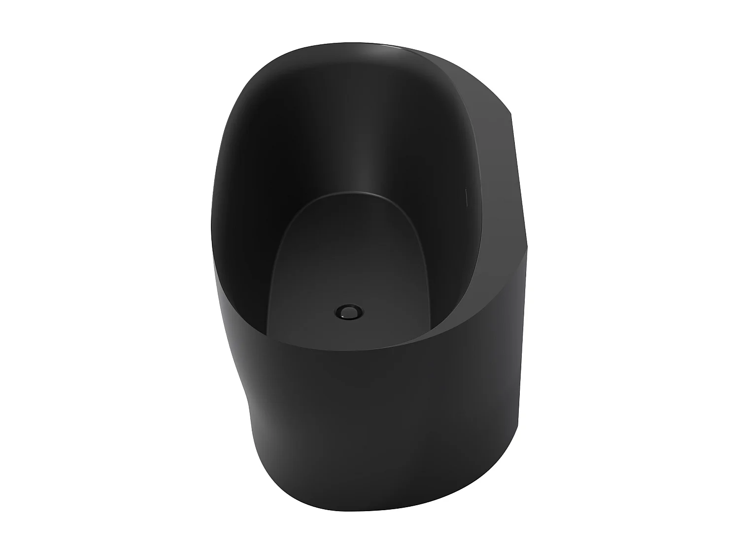 Baignoire semi îlot en acrylique - 220 L - 160 x 80 x 58 cm - Noir mat - LUMEL