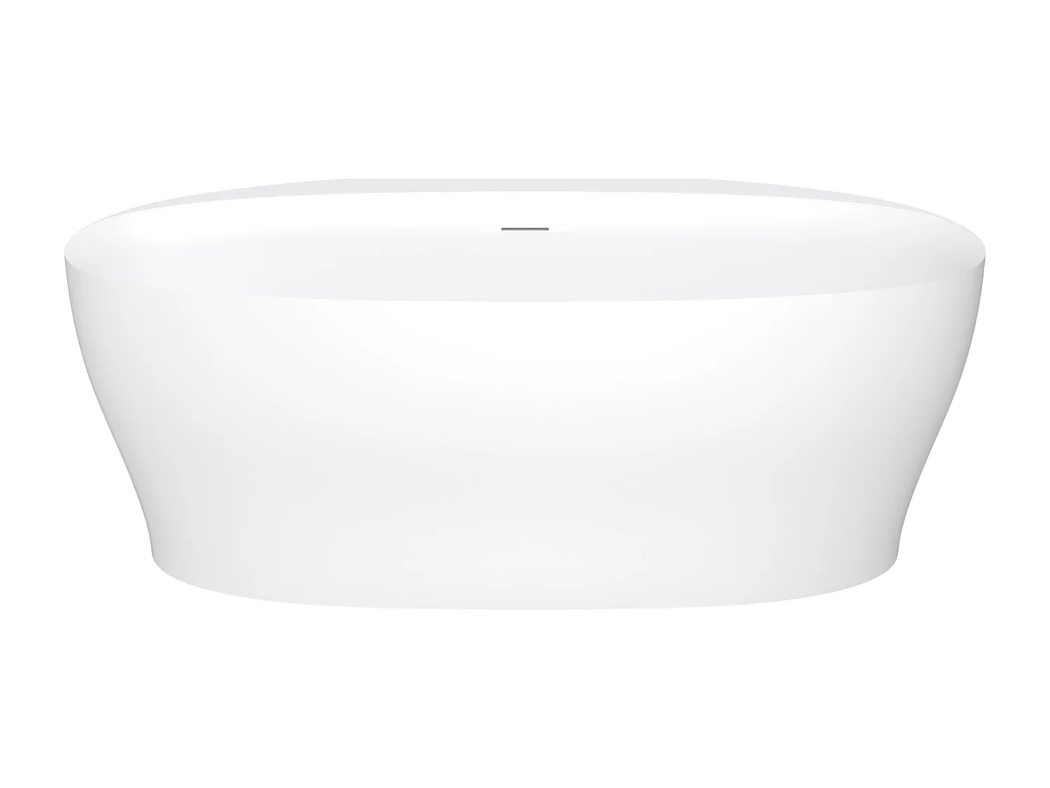 Baignoire semi îlot en acrylique  - 220 L - 160 x 80 x 58 cm - Blanc mat - LUMEL