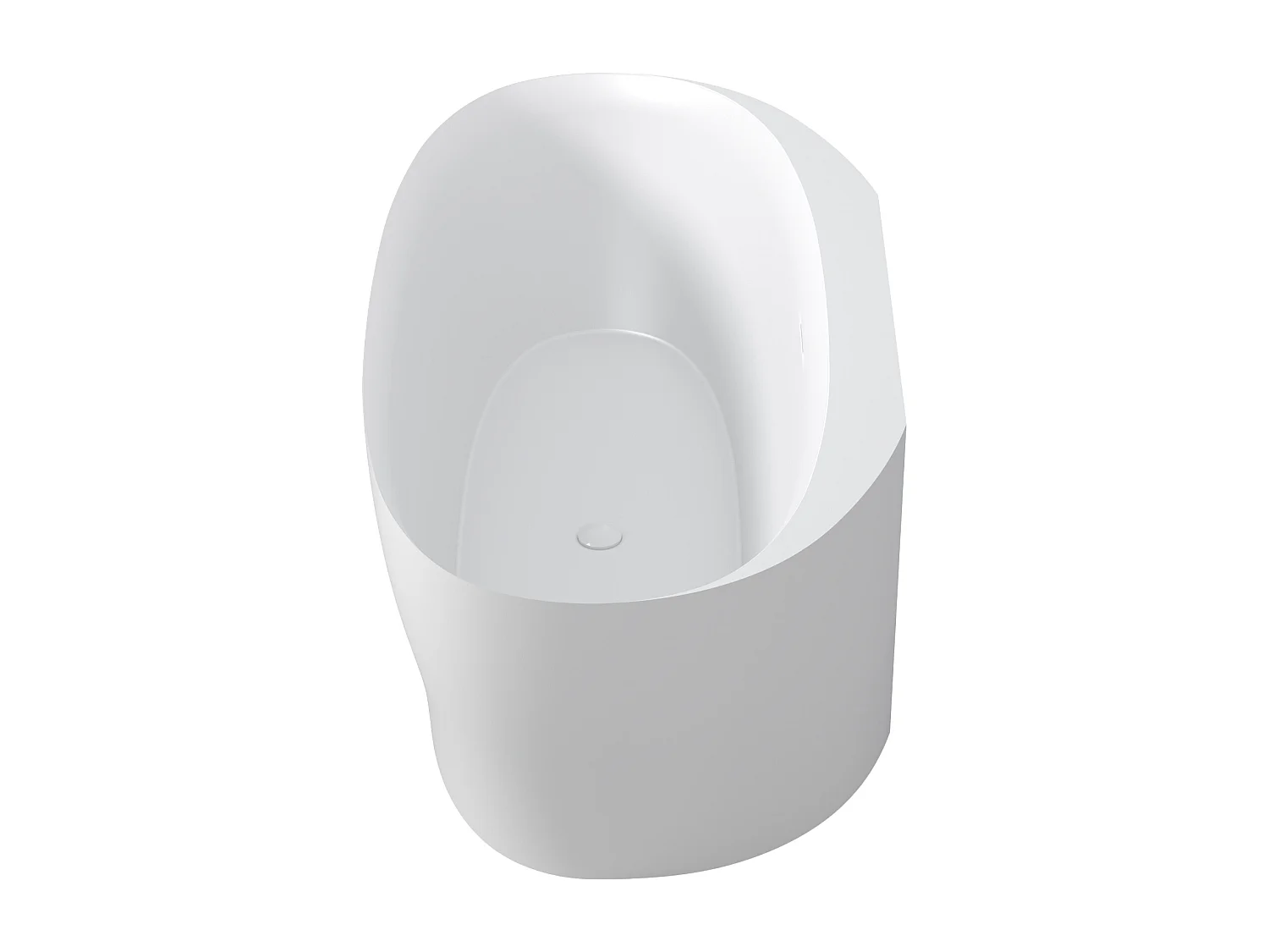 Baignoire semi îlot en acrylique  - 220 L - 160 x 80 x 58 cm - Blanc mat - LUMEL