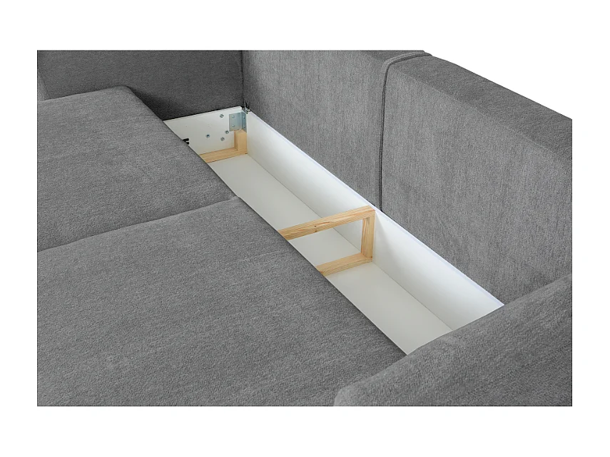 DALLAS – Canapé 3 places convertible 238x90 cm, couchage 140x196 cm, tissu Raven 07 gris