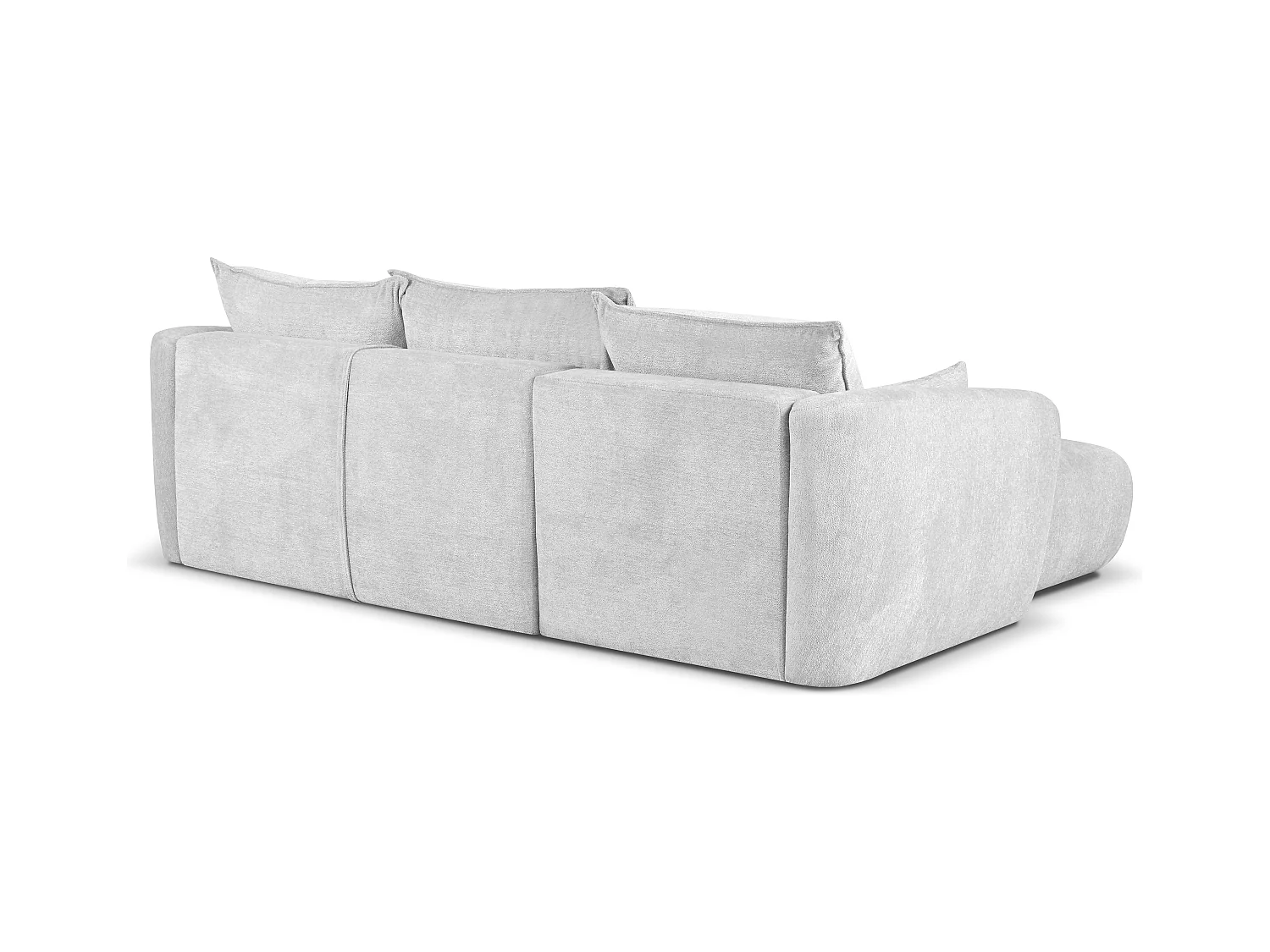 DALLAS – Hoekbank met slaapfunctie links 255x165 cm, stof Raven 06 lichtgrijs