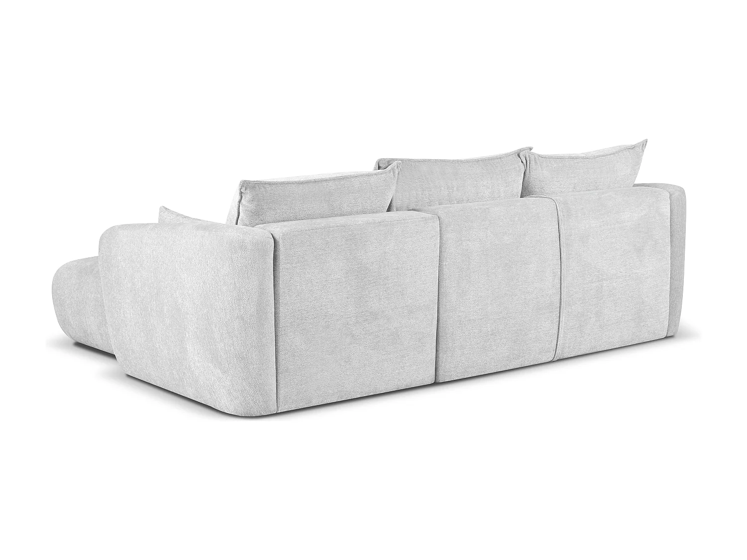 DALLAS – Ecksofa mit Schlaffunktion rechts 255x165 cm, Stoff Raven 06 hellgrau