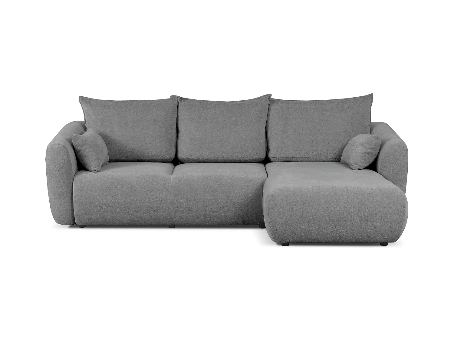 DALLAS – Hoekbank met slaapfunctie rechts 255x165 cm, stof Raven  7 grijs