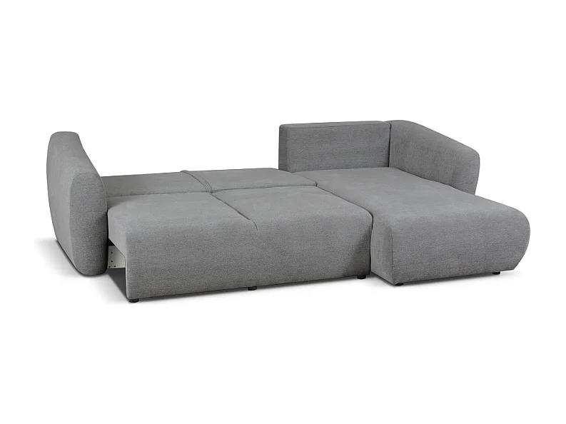 DALLAS – Ecksofa mit Schlaffunktion rechts 255x165 cm, Stoff Raven 7 grau