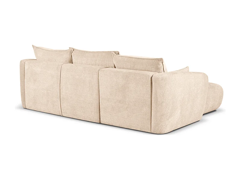 DALLAS – Hoekbank met slaapfunctie links 255x165 cm, stof Raven 24 créme