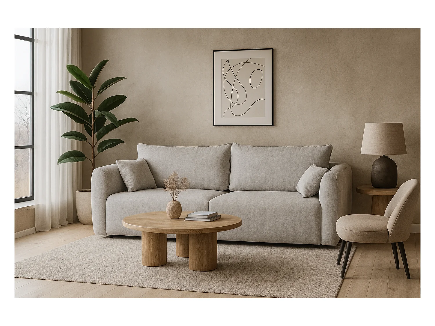 DALLAS – sofa 3-osobowa z funkcją spania 140x196 cm, tkanina Raven 06 jasnoszary