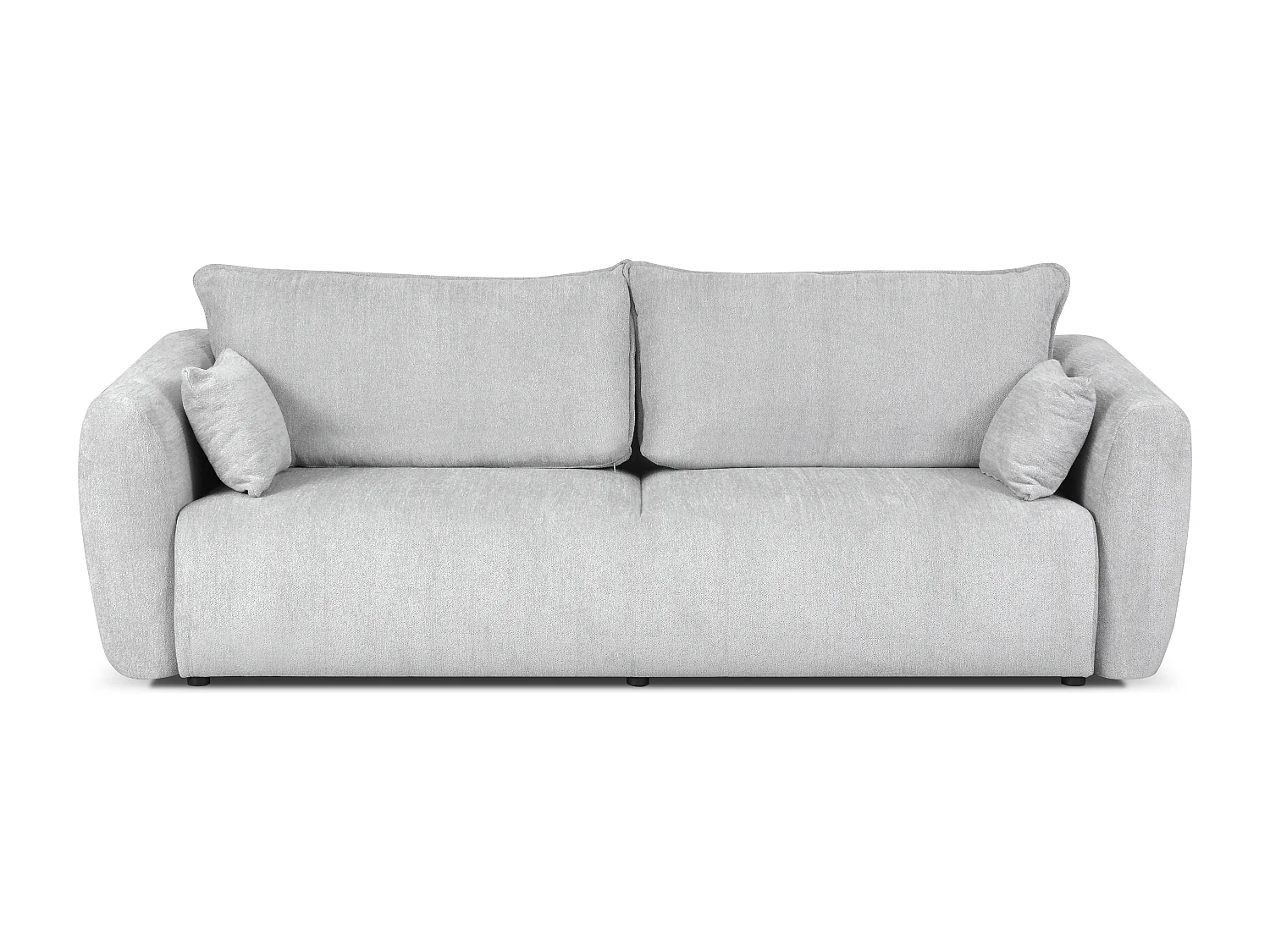 DALLAS – Canapé 3 places convertible 238x90 cm, couchage 140x196 cm, tissu Raven 06 gris clair