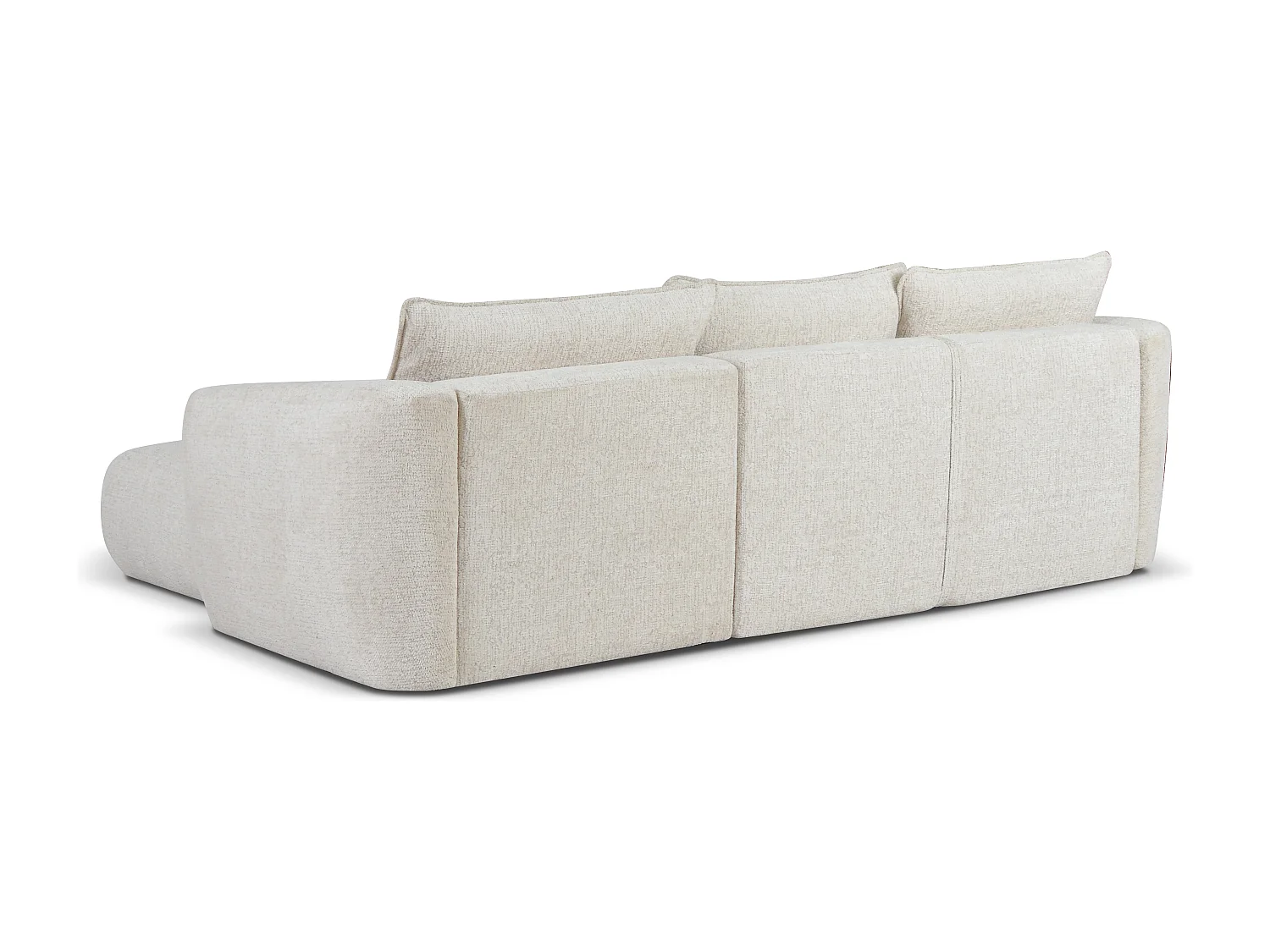 DALLAS – Canapé d’angle convertible droit 255x165 cm, tissu Bello 5 crème