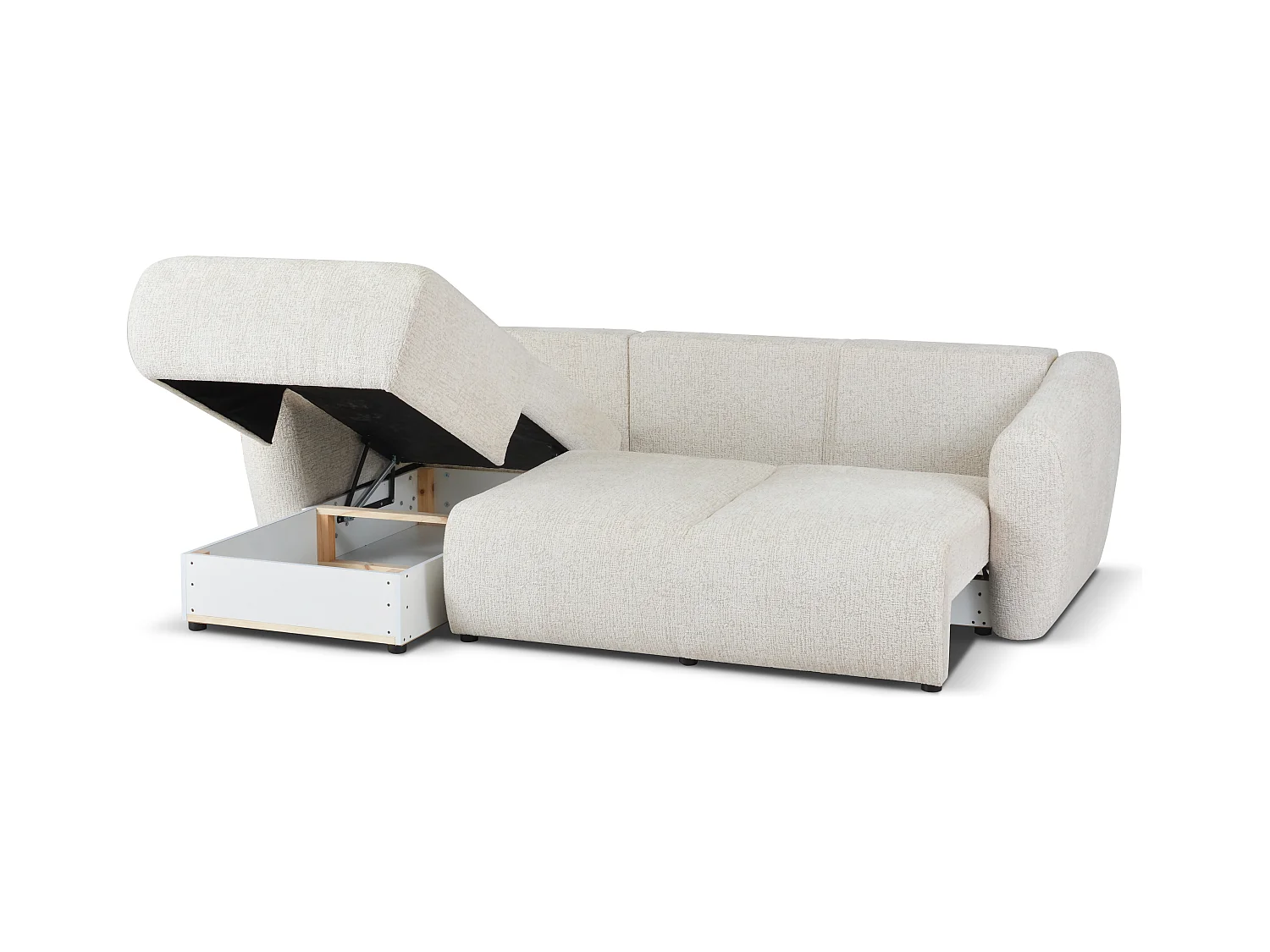 DALLAS – narożnik rozkładany lewy  255x165 cm,  Bello 5 kremowa