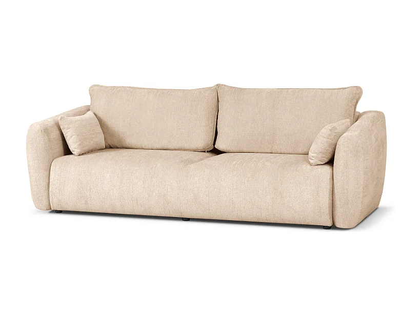 DALLAS – Canapé 3 places convertible 238x90 cm, couchage 140x196 cm, tissu Raven  24 créme