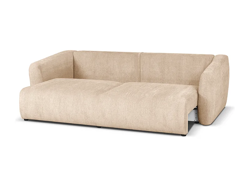 DALLAS – 3-Sitzer Schlafsofa 238x90 cm, Liegefläche 140x196 cm, Stoff Raven 24 creme