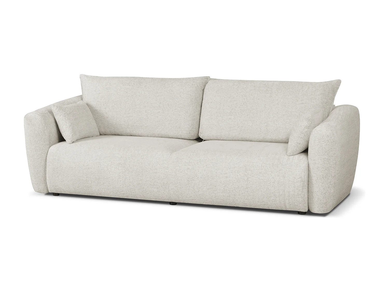 DALLAS – Canapé 3 places convertible 238x90 cm, couchage 140x196 cm, tissu Raven 5 crème