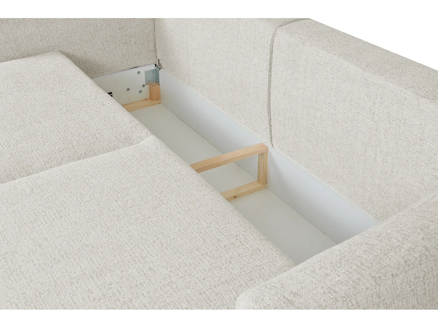 DALLAS – Canapé 3 places convertible 238x90 cm, couchage 140x196 cm, tissu Raven 5 crème