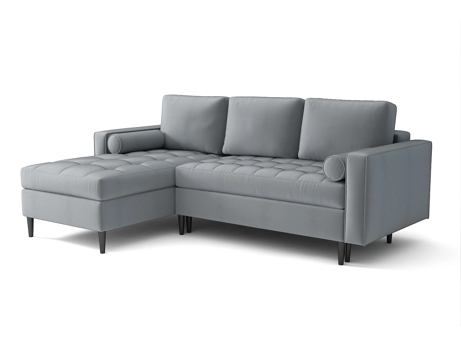 Hoekbank links MONZA met slaapfunctie 246x172 cm – grijs Monolith 85