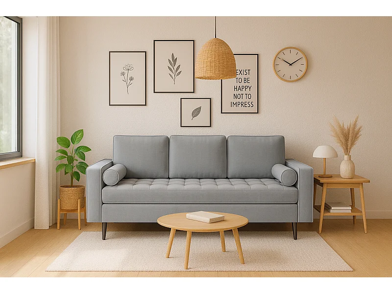 Rozkładana sofa MONZA 225x96x100 cm – szary  Monolith 85